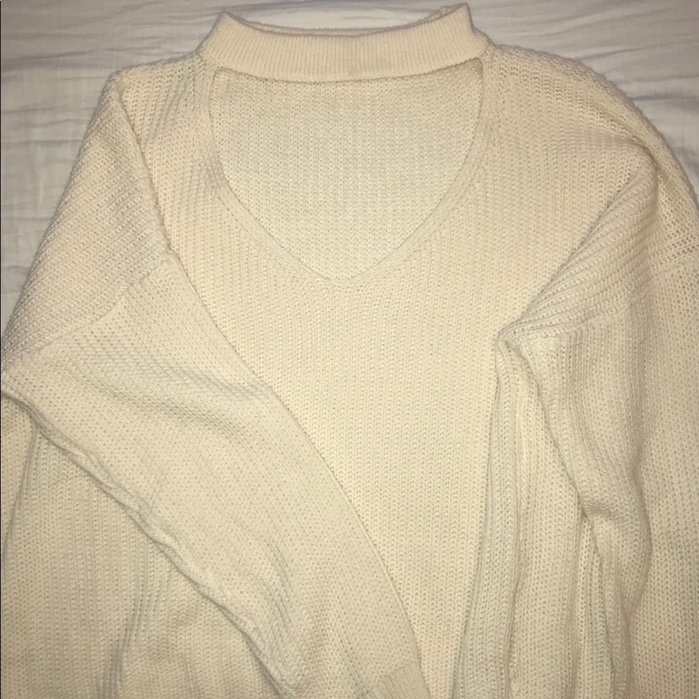 Cream colored sweater crop top! - Picture 3 of 3